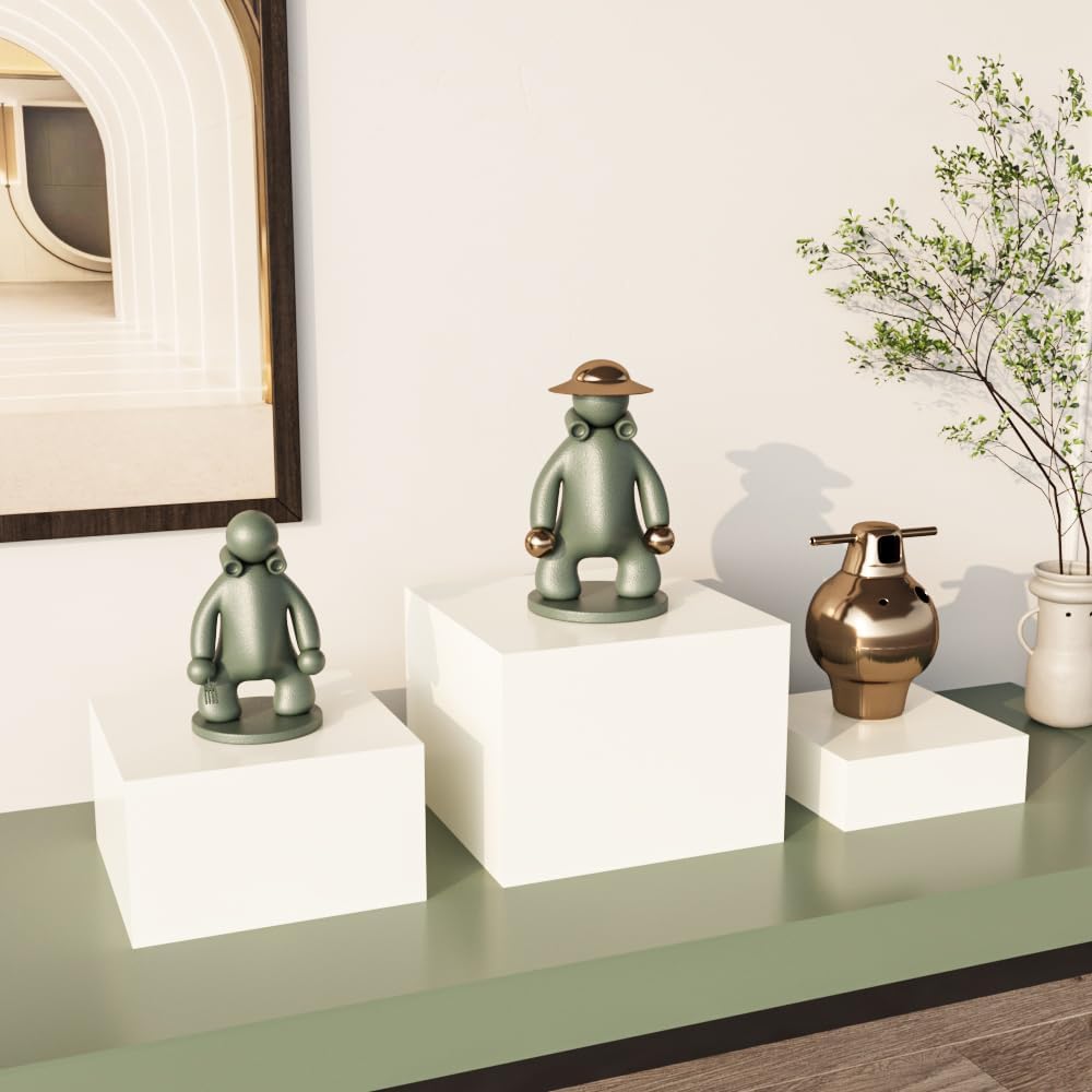 Buffet Risers, White Acrylic Cube for Buffet Table, Display Stand Shelf for Catering Dessert Collectibles Jewelry Figures Show, Food Display Nesting Risers with Hollow Bottoms, Cube, 6Pcs 10"x11"x12"