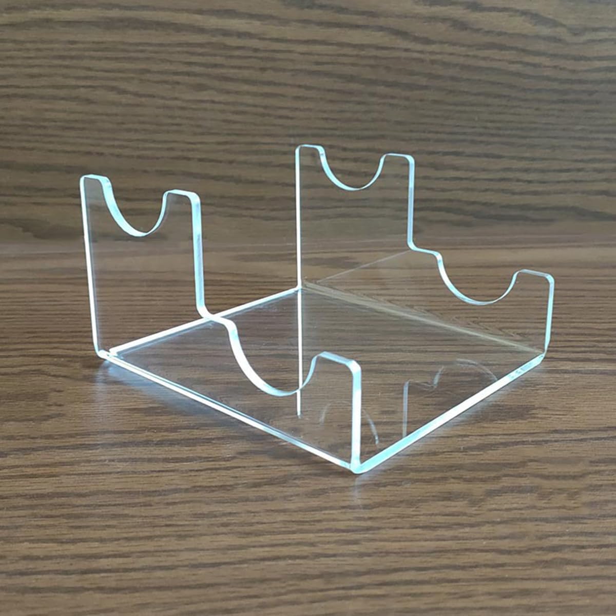 Microphone stand, transparent acrylic microphone base, microphone display stand Display Stand, Clear Desktop Holder for 2 Mics, Transparent Organizer Base