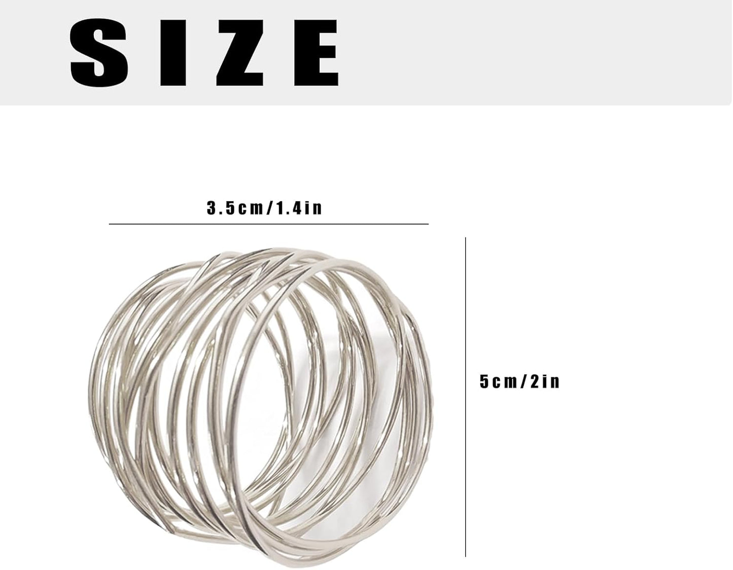 Silver Napkin Rings - 6 PCS Metal Napkin Rings(Twisted Wire) Napkin Holders Buckles for Family Dinner, Wedding, Party,Table Decorations