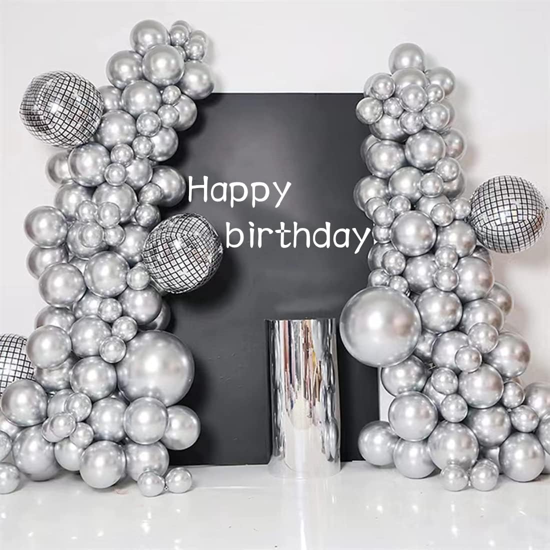 Silver Party Balloons 100pcs 12inch Chrome Metallic Silver Helium Balloons for Birthday Party Decoration and Arch Decoration Wedding Birthday Baby Shower Christmas Party