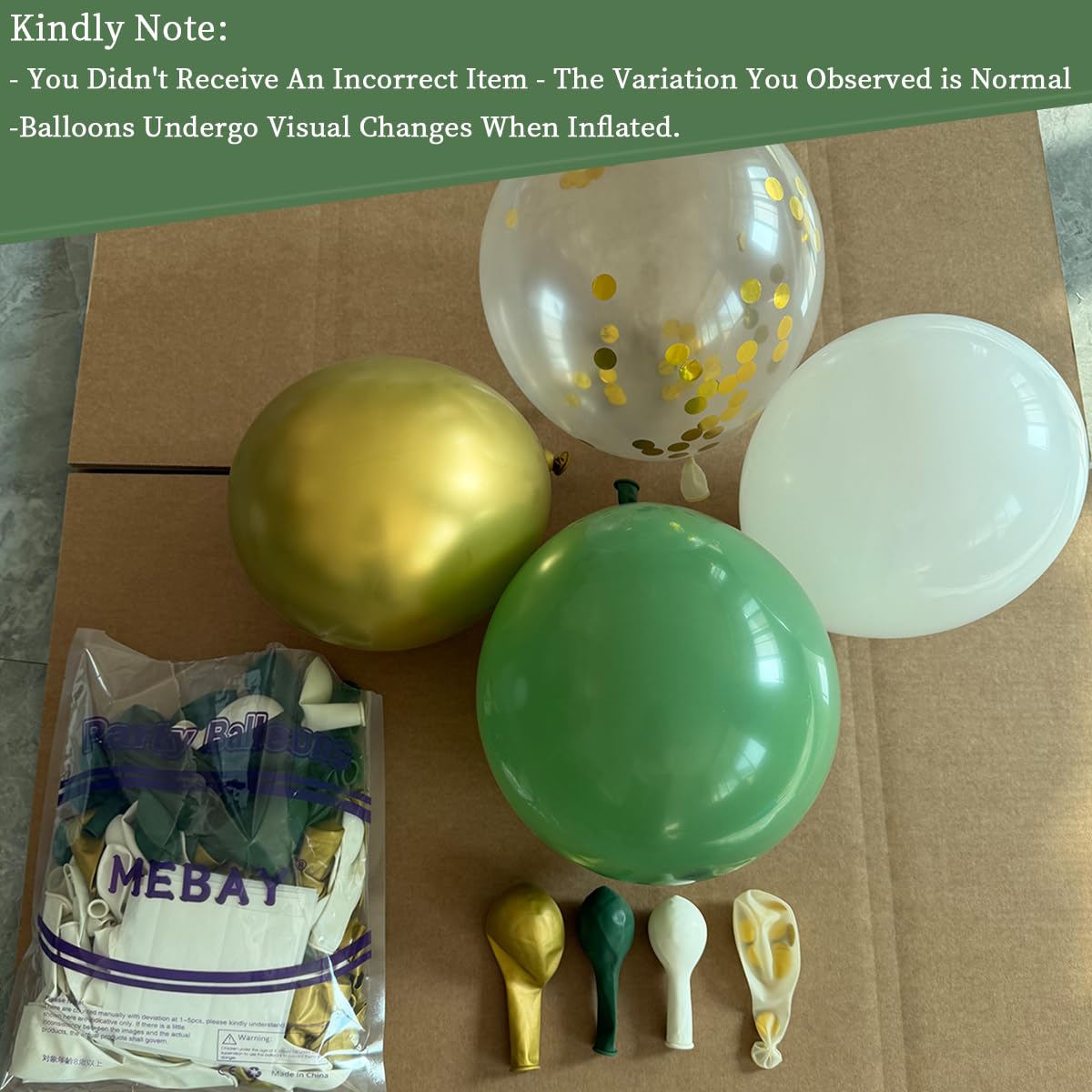 MEBAY Sage Green White Gold Balloon Garland Arch Kit, 146Pcs Latex Balloons Different Sizes 18 12