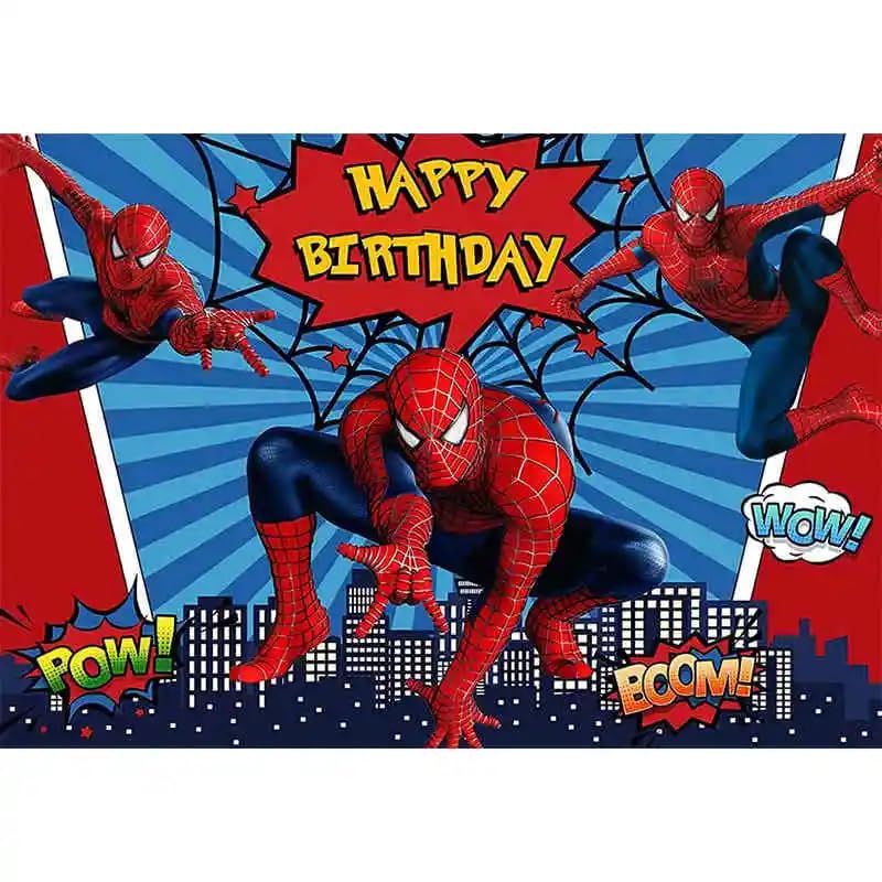 51PCS spidey birthday party supplies, backdrop, "Happy Birthday" banner,tablecloth, large aluminum