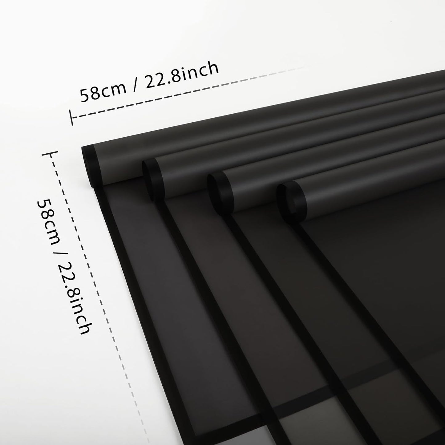 NESCCI 20 Sheet Flower Wrapping Paper - Waterproof Floral Bouquet Wrapping Paper, Florist Supplies Packaging Paper for Wedding Birthday Gift DIY (Translucent Black)