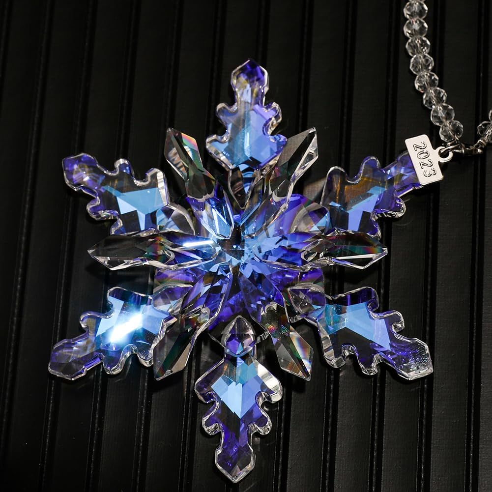 2024 Christmas Ornament Crystal Snowflake Ornaments Annual Edition Christmas Tree Ornament Home Gifts (2024-Colorful)