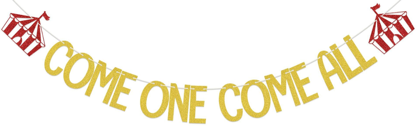 Come One Come All Banner, Circus 1st Birthday Party Decorations, Carnival Theme Party Clown First