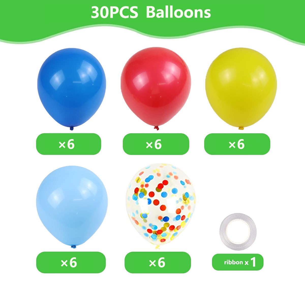Birthday Decoration,Birthday Party Supplies,birthday Banner,Balloons,Toppers Cake Toppers,6 Pcs