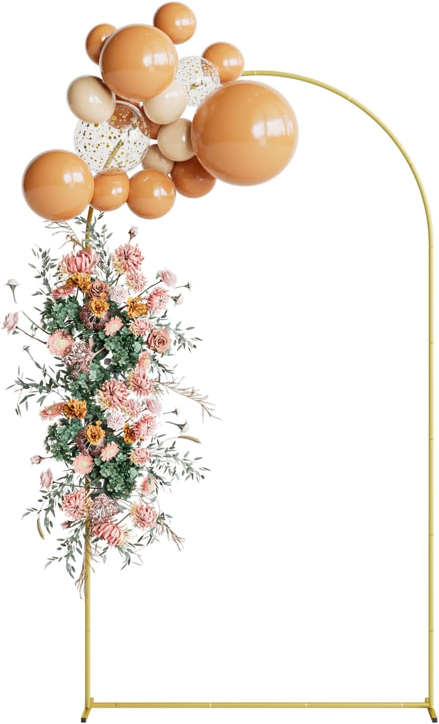 Wedding Arch, Gold Metal Arch Backdrop Stand, Balloon Arch Stand Wedding Frame for Ceremony Decoration (Gold, 7.2FT Arch Backdrop)