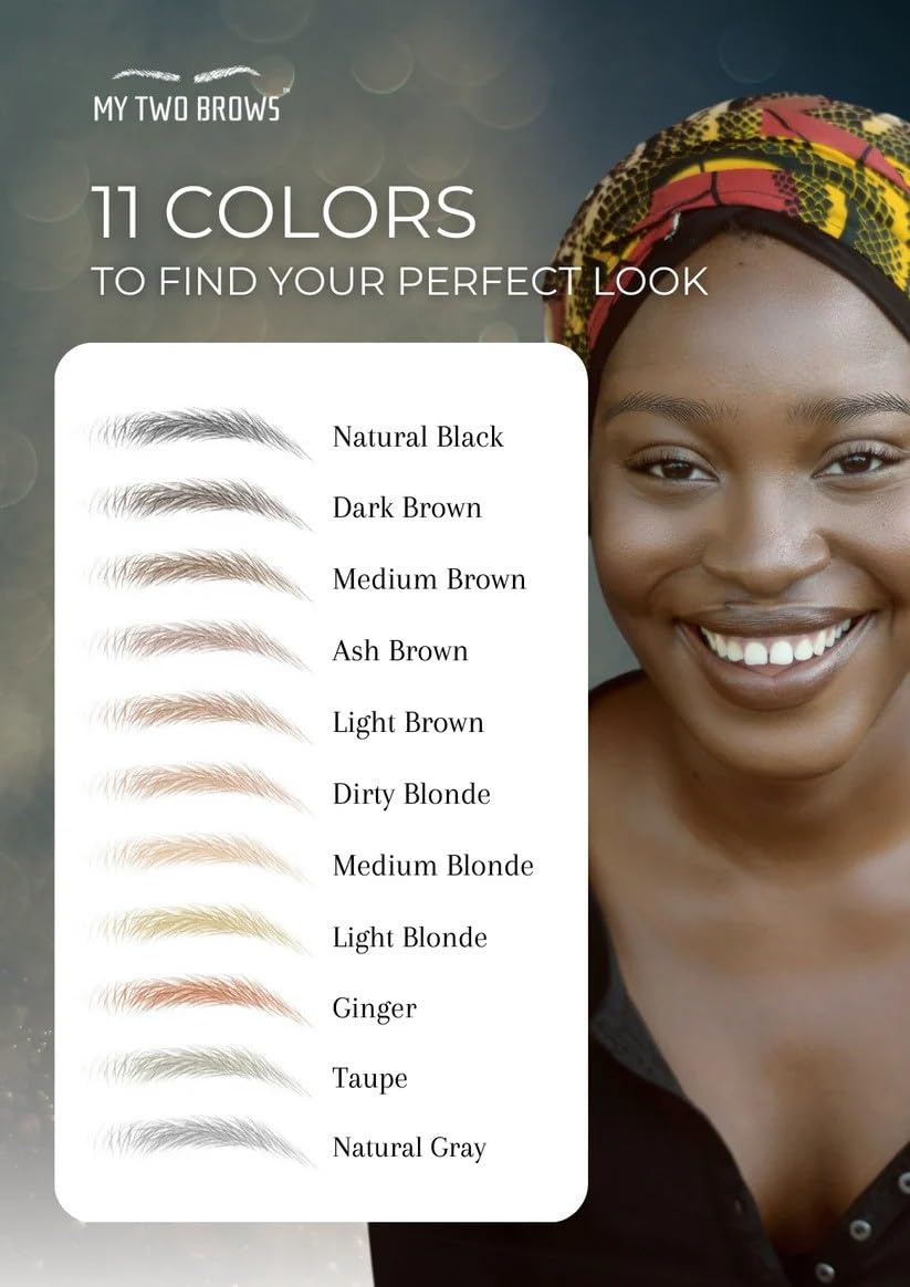 (10 pairs) Light Brown Temporary Eyebrow Tattoo - Medium Size - Waterproof & Smudgeproof - Classy Curve Style Eyebrow Stickers - Sheet Lasts up to 30 Days - Won't Work on Existing Brows