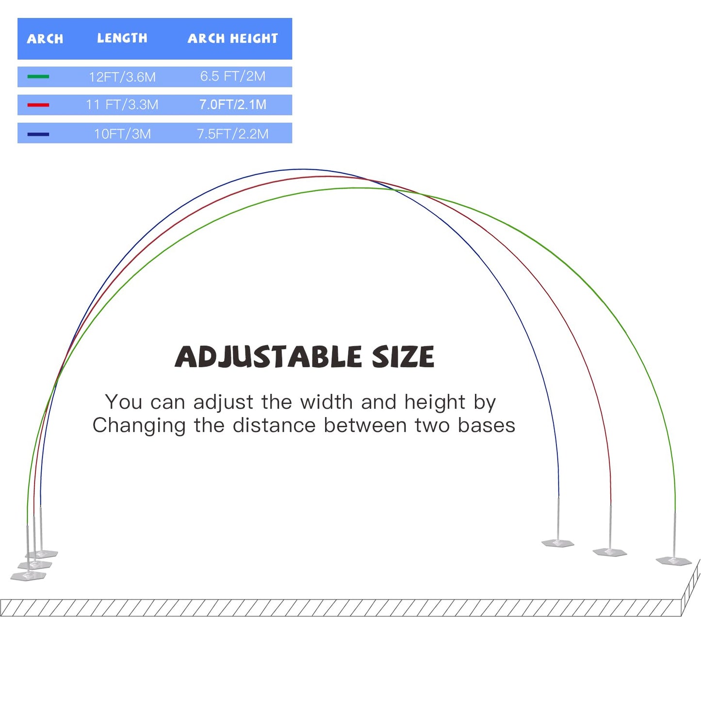 TekXYZ Balloon Arch Stand Kit, 10 x 7.5FT Adjustable Arch Frame for Party