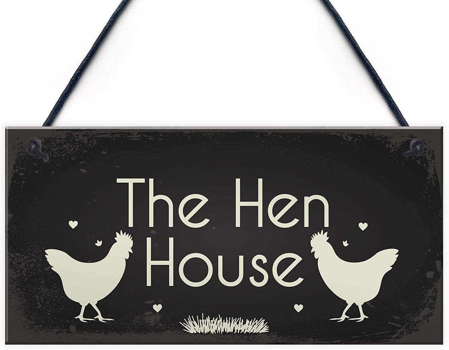 Rustic Wooden Signs The Hen House Wood Plaque Signs Chicken Cock Coop Egg Garden Gift Sign Wall Art Decor Kitchen Cafe Pub Decor Gift 6x12 INCH