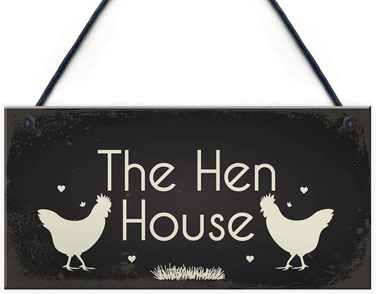 Rustic Wooden Signs The Hen House Wood Plaque Signs Chicken Cock Coop Egg Garden Gift Sign Wall Art Decor Kitchen Cafe Pub Decor Gift 6x12 INCH