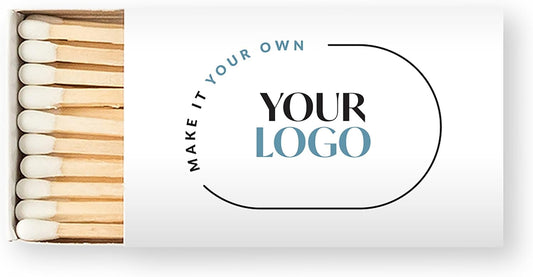 Weddingstar Matchboxes Stickers for Corporate Gift - Your Business Logo - Pack of 50 White