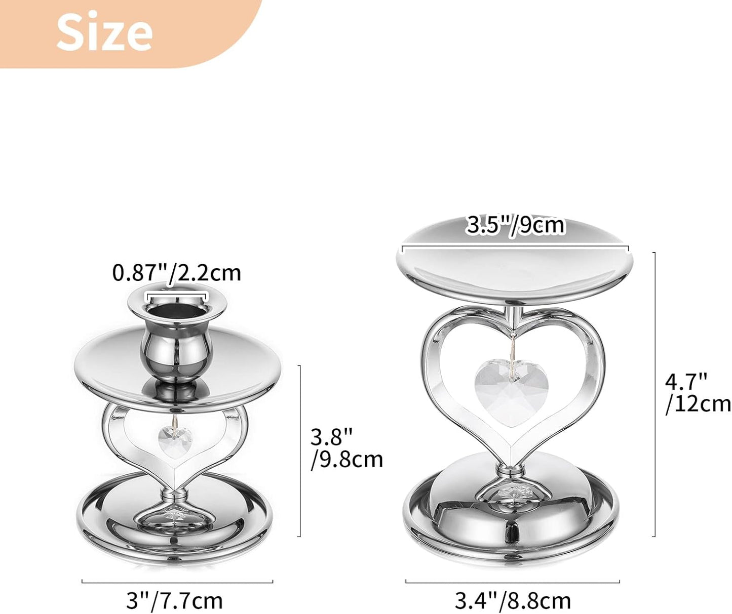 Nuptio Unity Candle Holder Silver Candlestick Holder for Pillar Taper Candles Metal Pillar Candle Holders Set of 3 Table Centerpiece for Wedding Anniversary Candlelight Dinner Decor