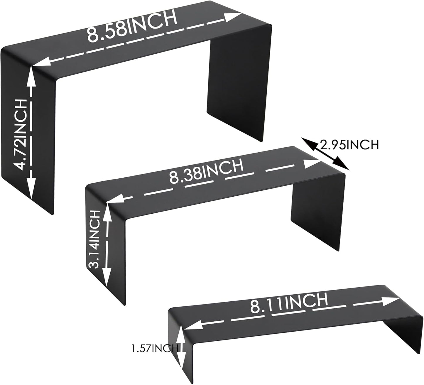 ihomecooker 6 Pc Metal Display Risers Showcase for Shoe Risers Retail Stand Cupcake Stand Dessert Stand (Black)