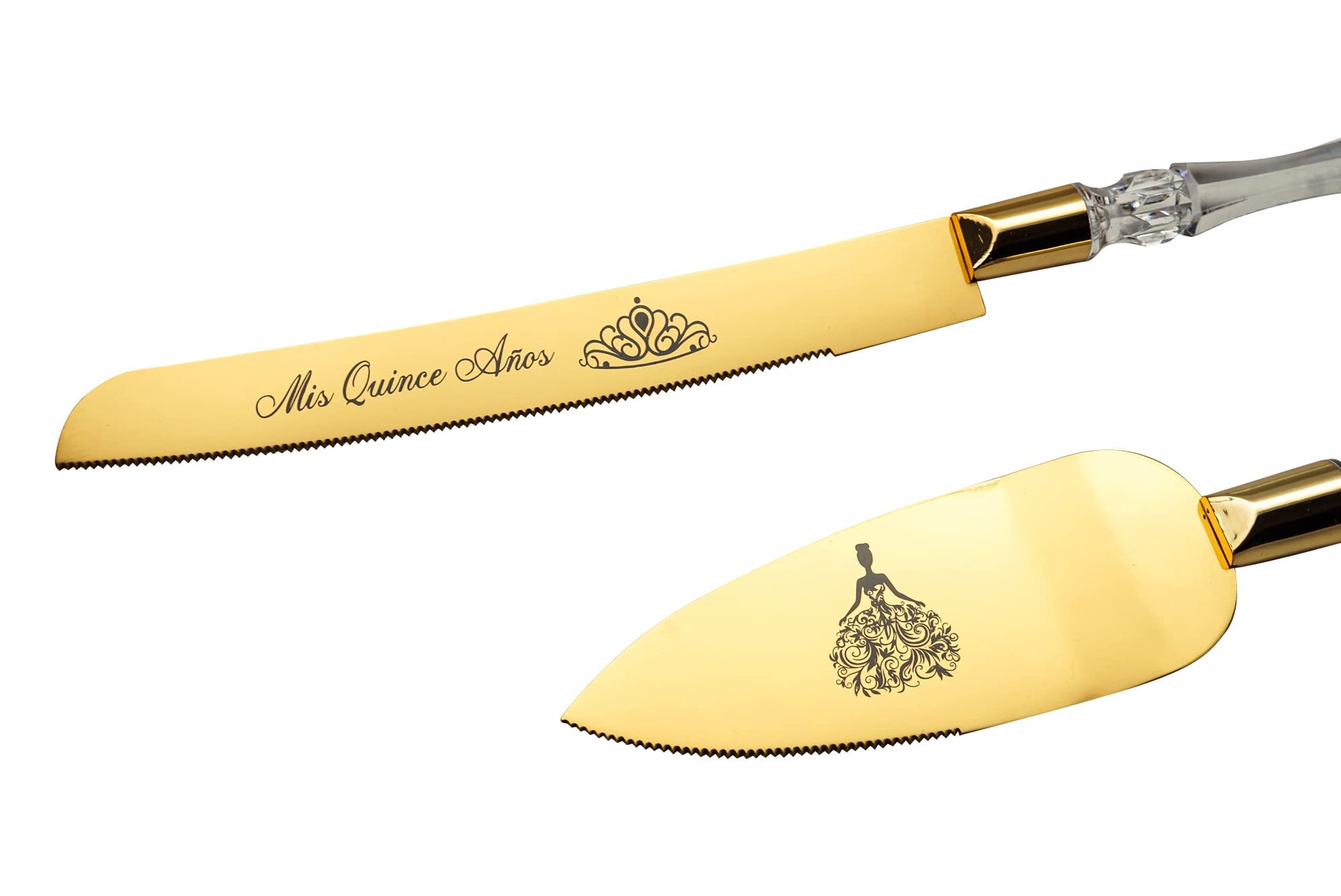 Lassos Boutique Mis Quince Años Quinceanera Cake Serving and Knife Set, Sweet 15 Birthday Cake