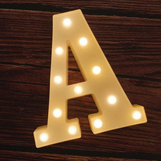 MUMUXI Marquee Light Up Letters Battery Powered LED Alphabet Lights for Party Wedding Birthday Christmas Home Bar Decoration Lighted Sign (A)