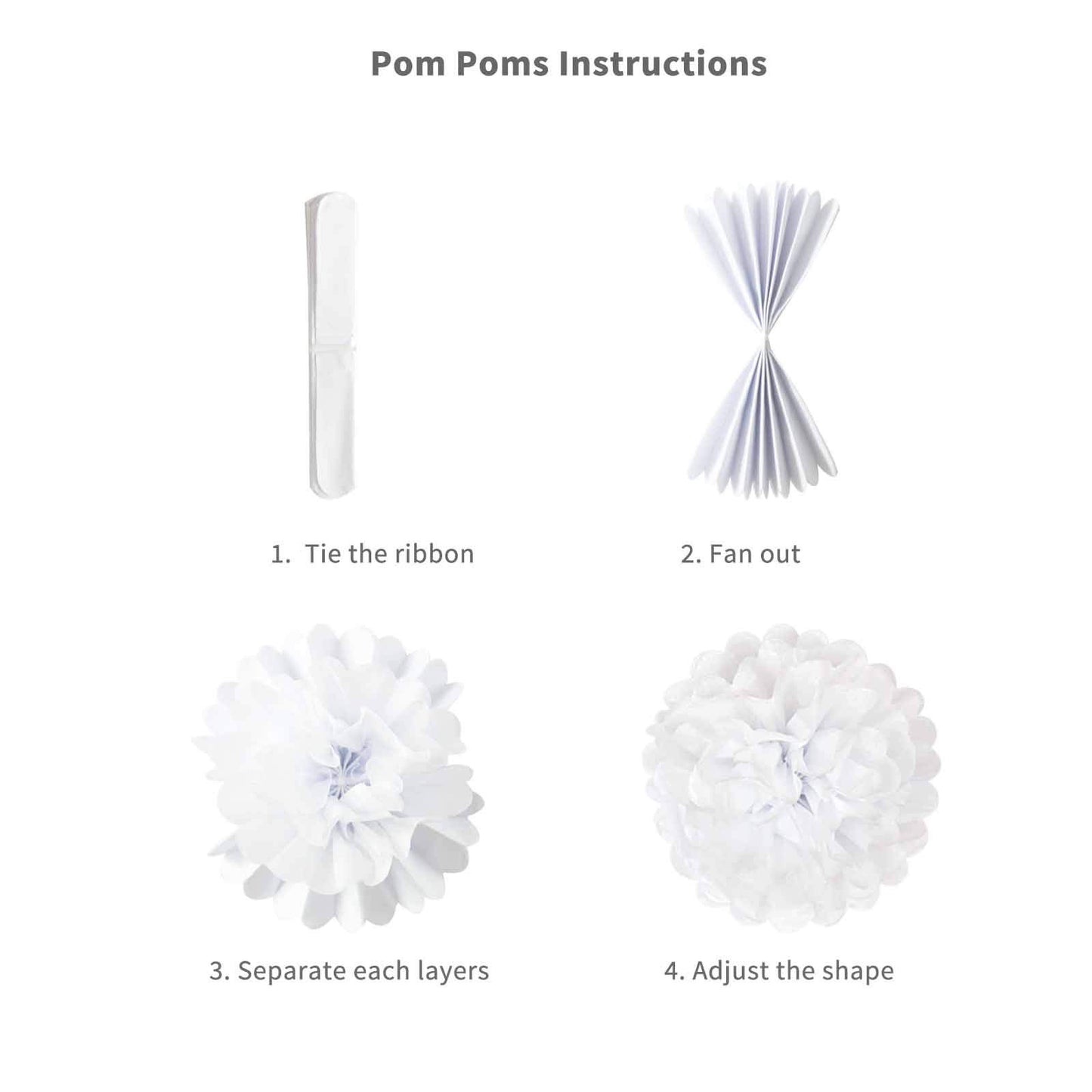 ANSOMO Pastel Tissue Paper Pom Poms Colorful Birthday Party Decorations