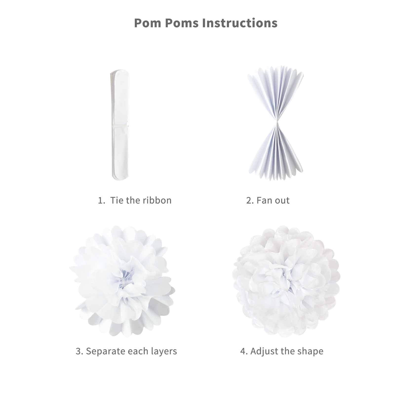 ANSOMO Pastel Tissue Paper Pom Poms Colorful Birthday Party Decorations