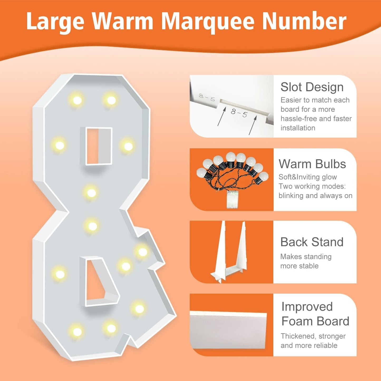 4FT Marquee Light Up Letters &, Big Mosaic Marquee Letters for Party, 4 Feet Tall Giant Letter Sign for Balloons Birthday Anniversary Wedding Party Decoration