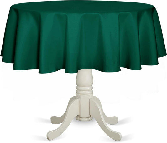 Fitable Green Round Tablecloth 60 inch, Stain and Wrinkle Resistant Washable Polyester Table Cloth for Dining Buffet Parties and Camping
