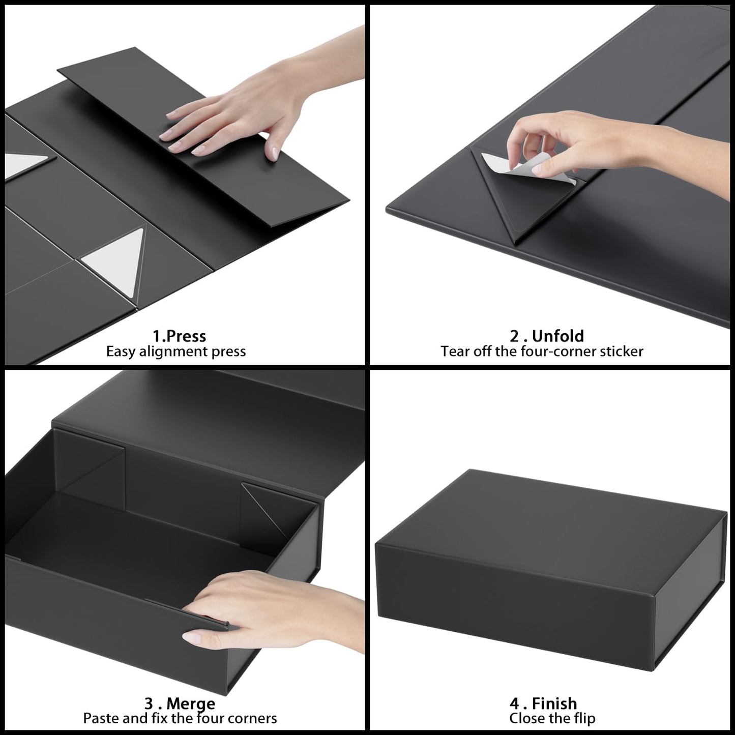 Black Gift Boxes 11.9" x 8.5" x 3.3" with Magnetic Closure Lid Gift Box for Presents,Bridesmaid Gifts Boxe,Cute Boxes,Birthday Gift Box,Luxury for Gift Packaging, Magnetic Gift Boxe for Wrapping Gifts