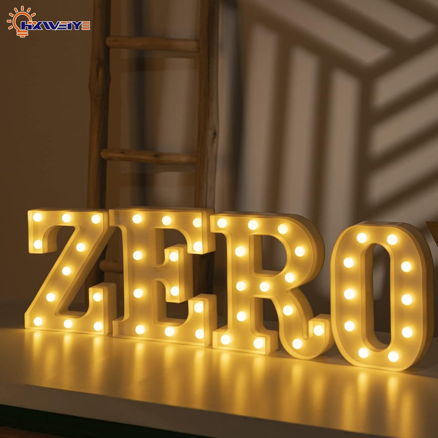 HXWEIYE LED Marquee Letters Lights Sign Z, 26 Alphabet & Number 0-9 Warm White Led Letters for Bar Party Birthday Home Wedding Decor