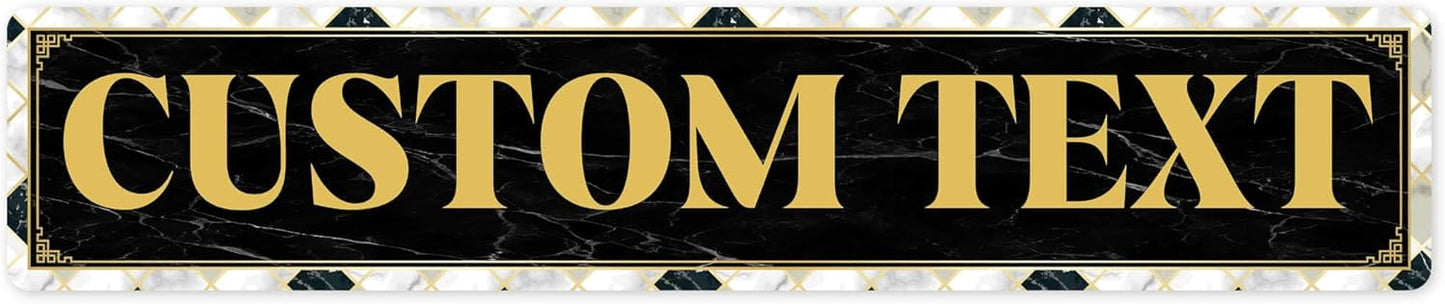 Custom Sign, Custom Street Sign, 11 Font Colors, 13 Font Styles, 4 Hole Options, 22 Sizes, 6x30 Inches, Rust Free DiBound, Fade Resistant, Made in USA by My Sign Center (Marble Tile)