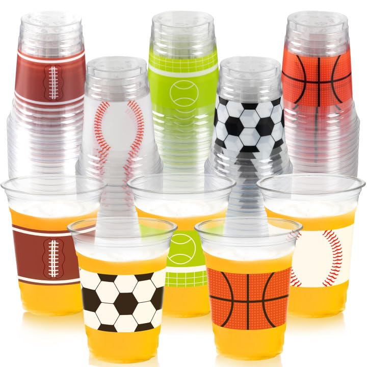 CUPLOOV Sports Theme Birthday Party Decoration Cups for Kids Favors