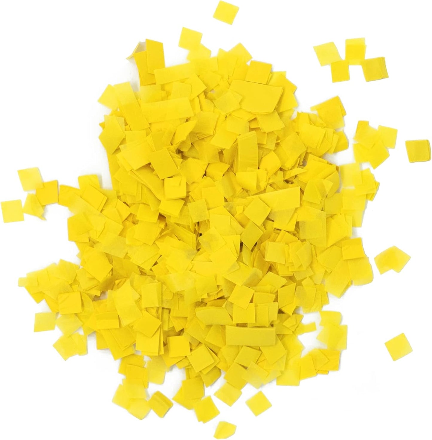 Biodegradable Tissue Confetti Squares, Yellow Color – Ultimate Confetti Fluttering Tissue Paper Squares for Confeti Cannon and Launcher Use, Table Decorations, and More (20 Handfuls per Bag, 1 lb)