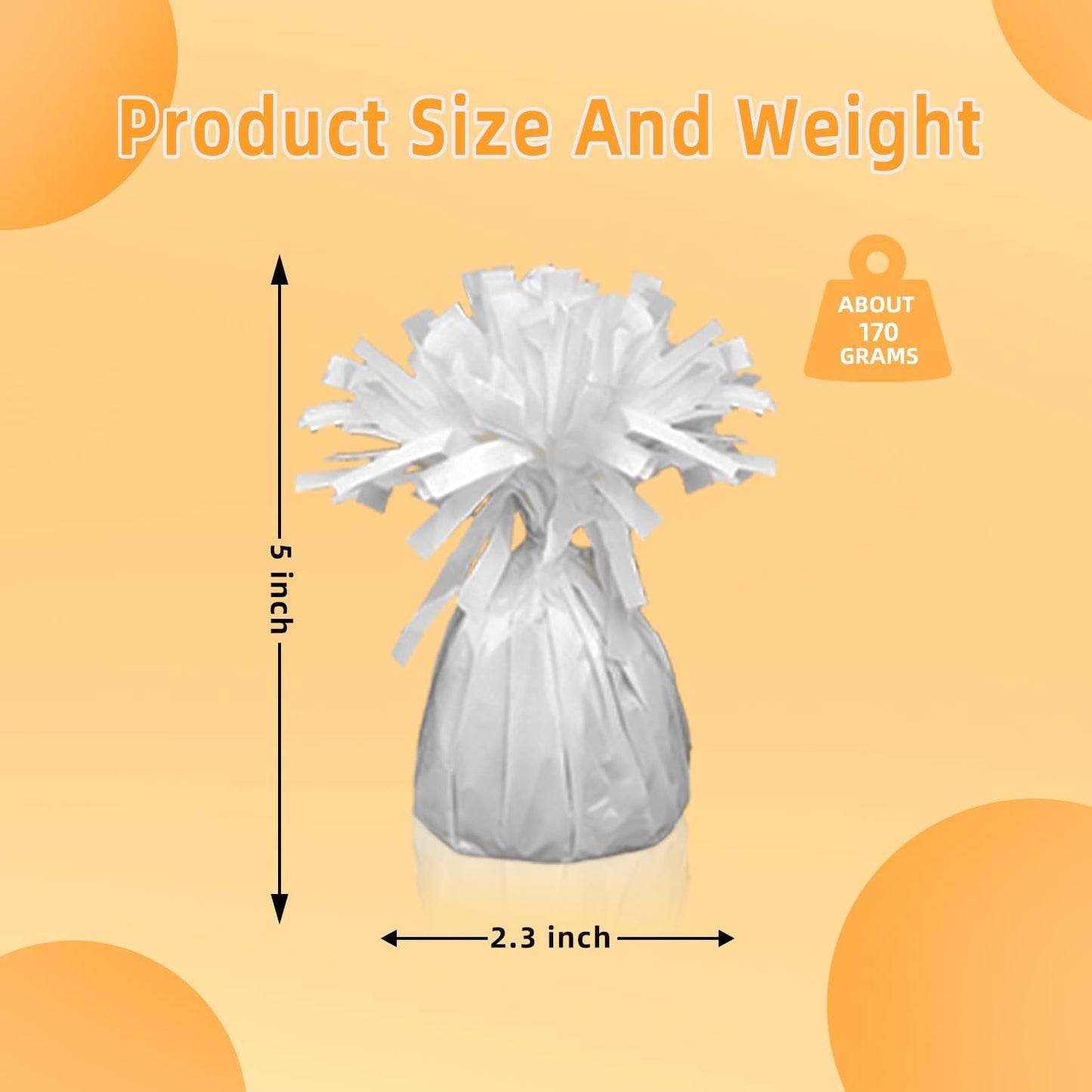 12PCS Balloon Weight Metallic Heavy Solid Balloon Pendant Pack Holder For Table Centerpieces Birthday Wedding Chrismas Party Decoration (White)