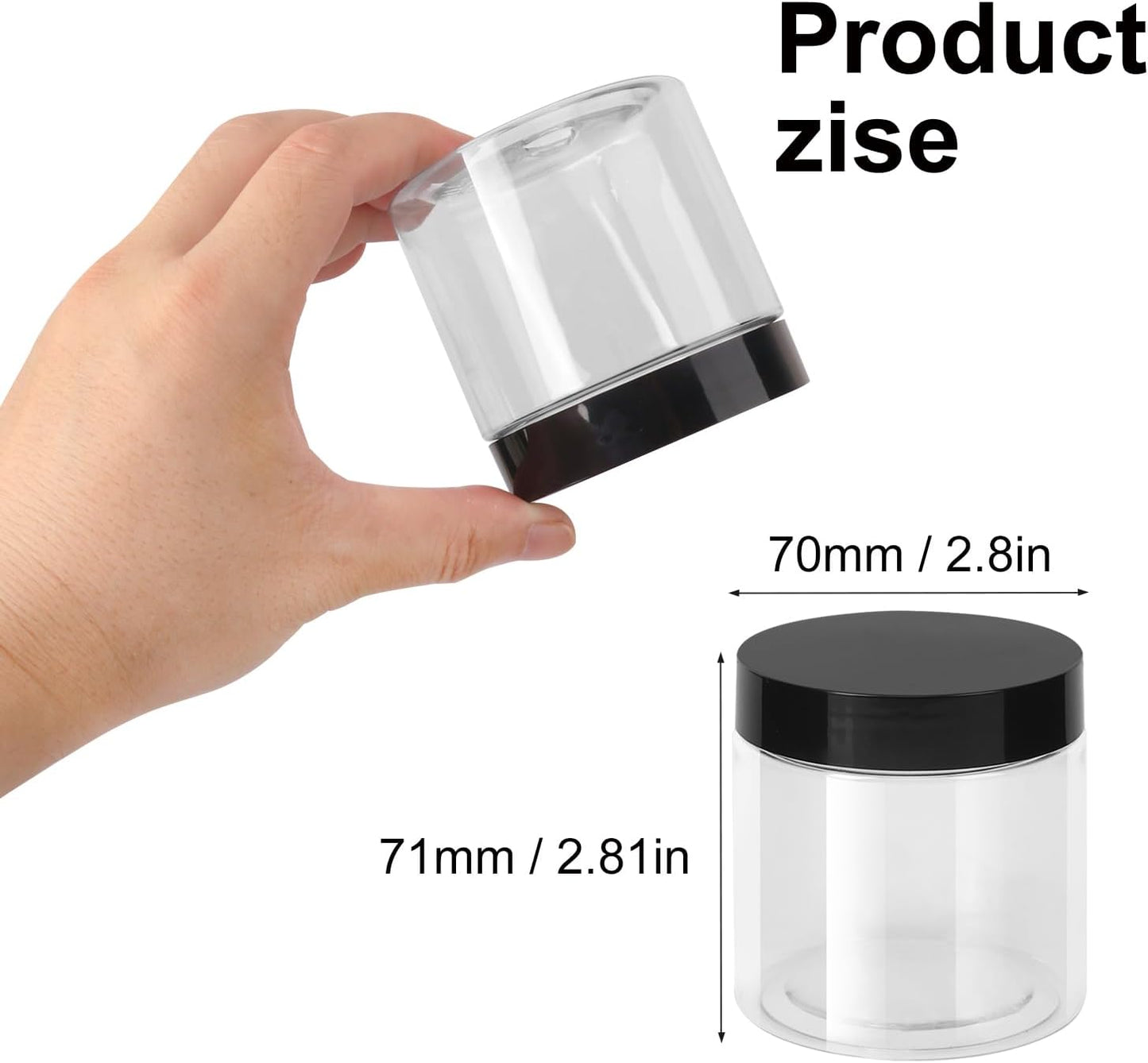 48 Packs 6 OZ Transparent Plastic Jars with black Lids, Body Butter Containers, Cosmetic Containers jars for Kitchen Ingredients, beads, sequins, Lotion, Cream, DIY Crafts and More by KUKLIPJIM.