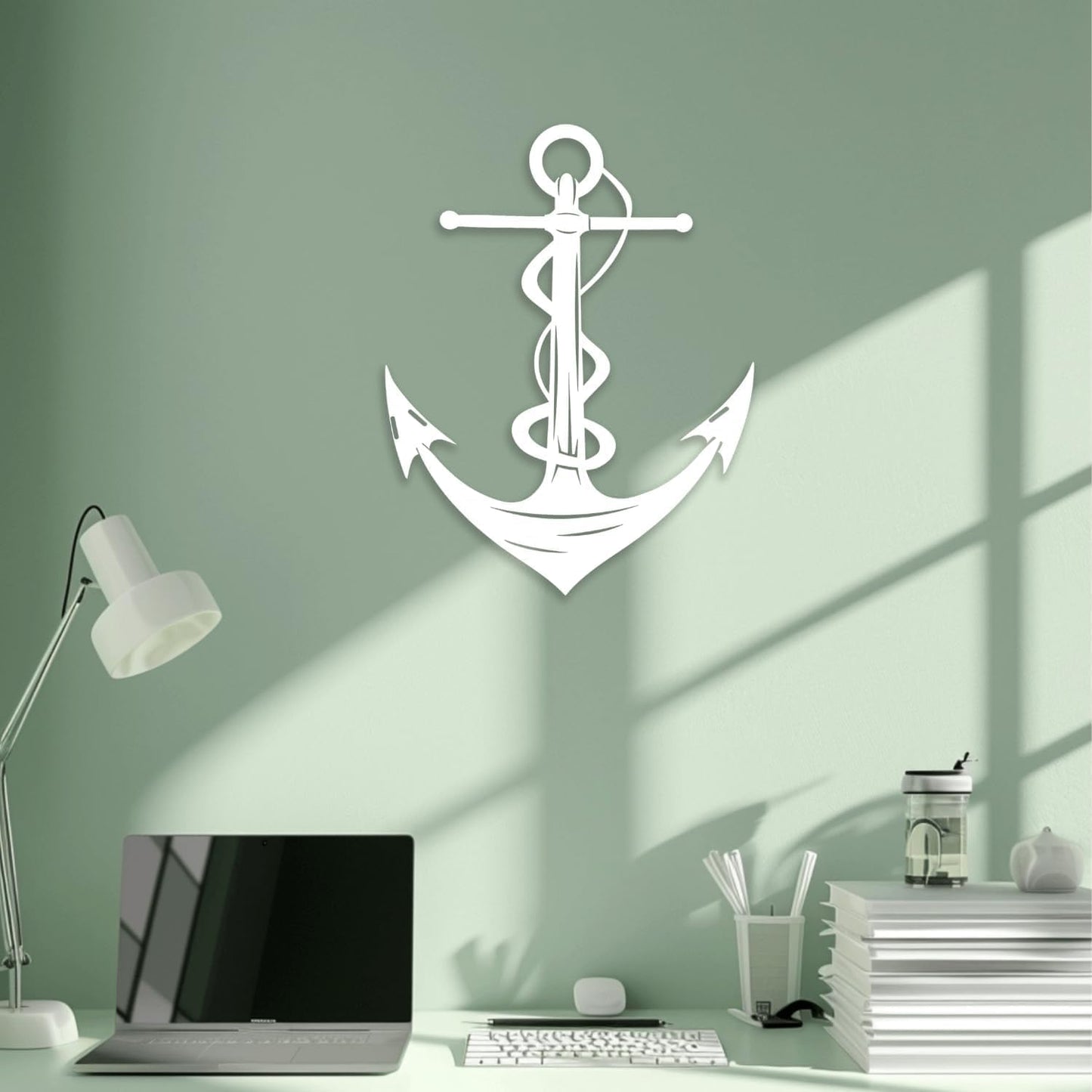 XXQ Anchor Metal Wall Decor, Anchor Metal Wall Art for Bedroom Living Room Dorm Antique Anchor Wall Decor Antique Metal Anchor Farmhouse Decor (Black, 32" x 48" / 81 x 121cm)