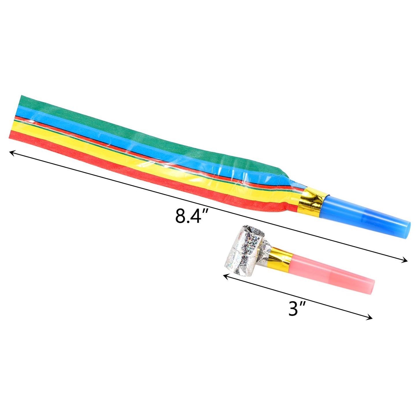 Hedume 200 Pieces Party Blower, Noisemakers Blowouts Whistles, Colorful Birthday Noisemakers, Party