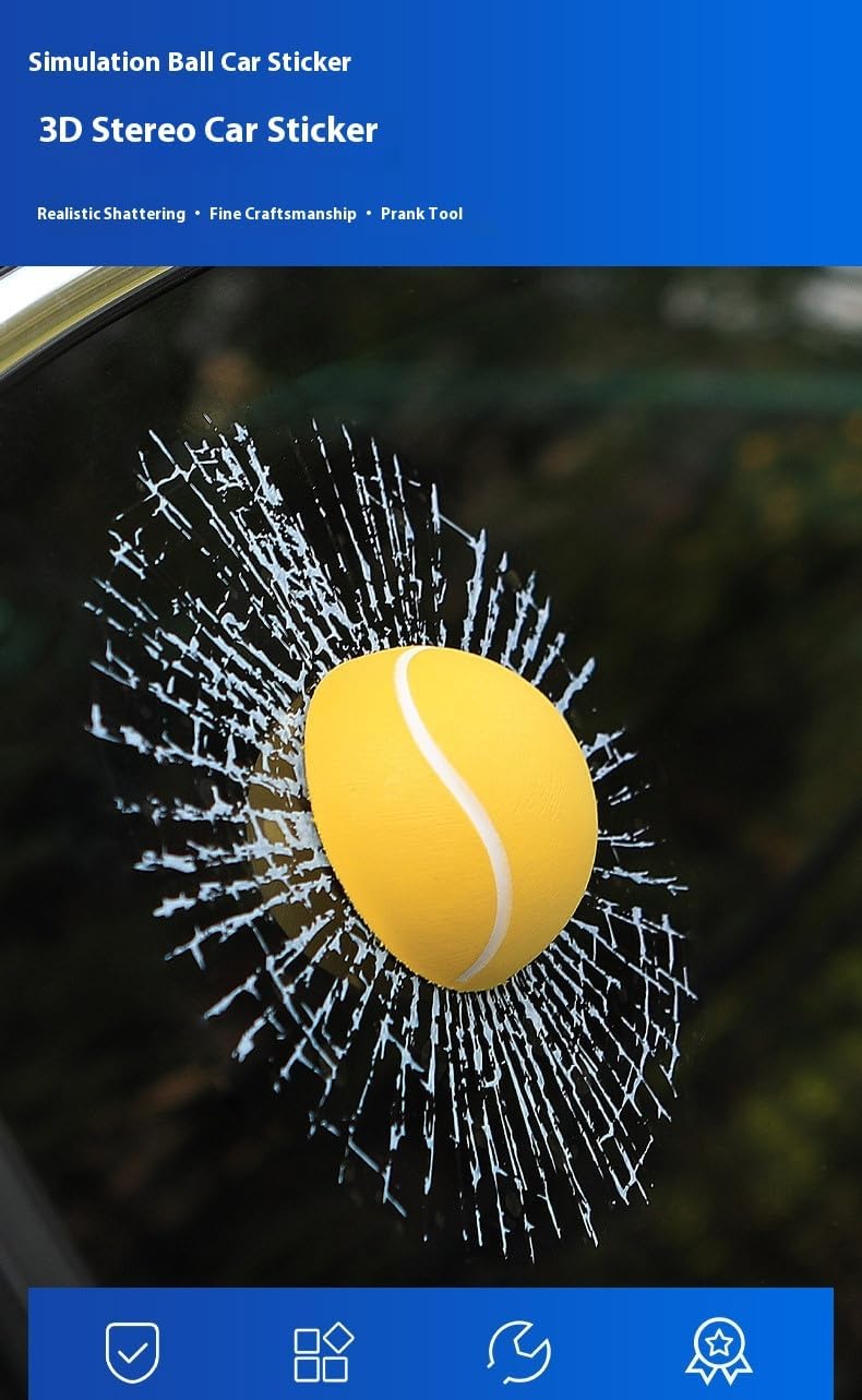 Car 3D elf Ball car Sticker, car Window Funny Creative Decorative Sticker(18cmx18cmx3cm) (Basketball)