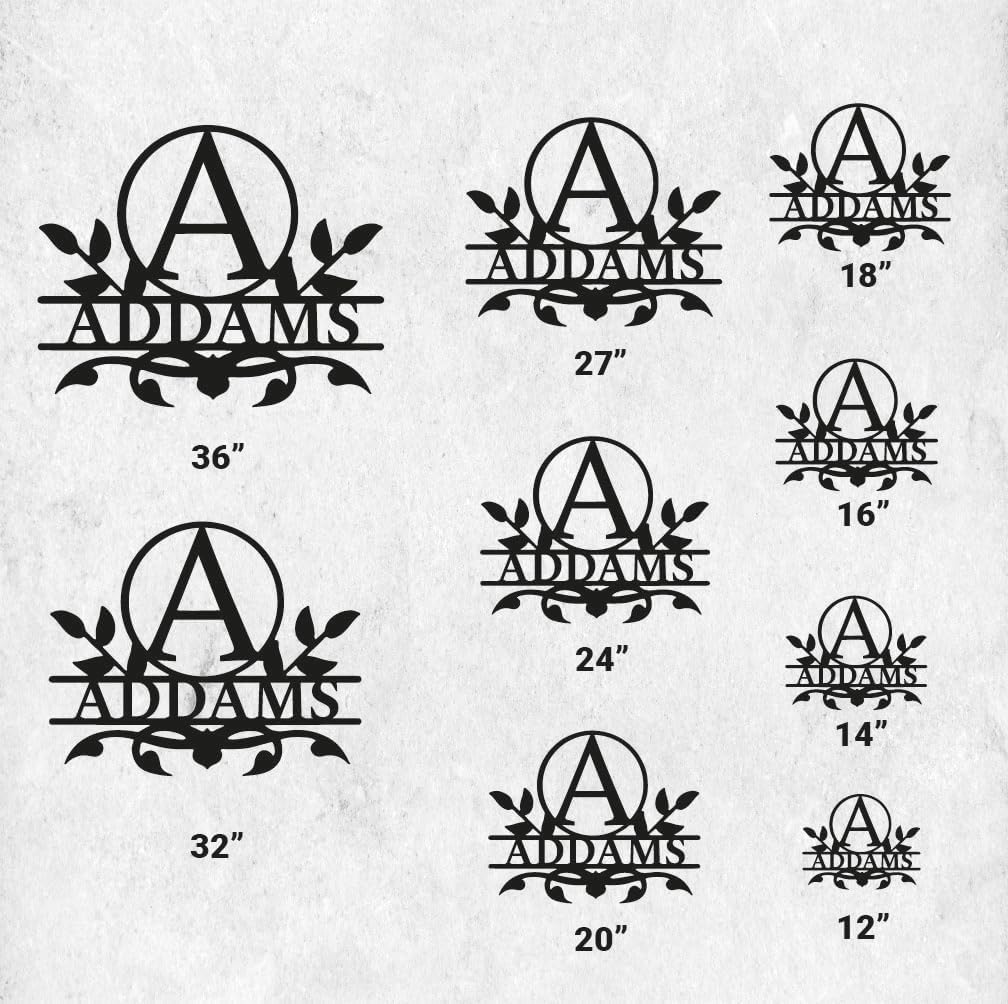 Personalized Metal Name Signs, Split Letter Monogram Wall Decor, Custom Last Name Sign, Family Name Sign for Outdoor, Personalized Wedding Gift, Garden Decor, Metal Wall Art, Housewarming Gift