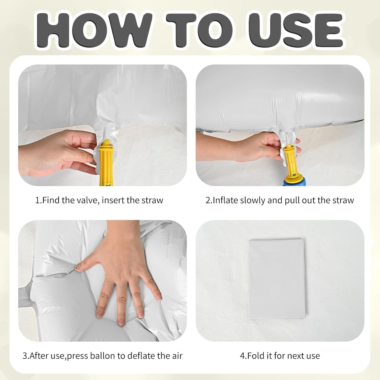 12 Pcs Heart Balloons, 18 inch White Heart Shaped Balloons, Big Foil Helium Balloon, Love Foil Balloon for Wedding Baby Shower Anniversary Backdrop Valentine Party Decorations