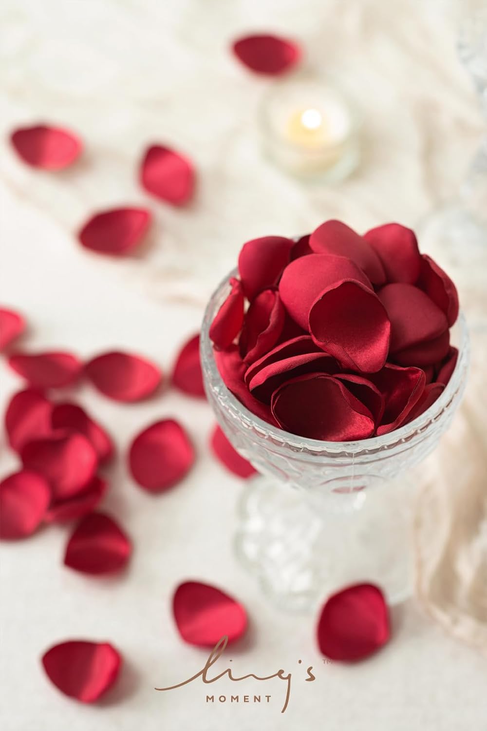 Ling's moment Rose Petals, Silk Flower Petals for Wedding/Aisle/Flower Girl Baskets/Table Centerpiece Décor,etc.Dark Red 200pcs