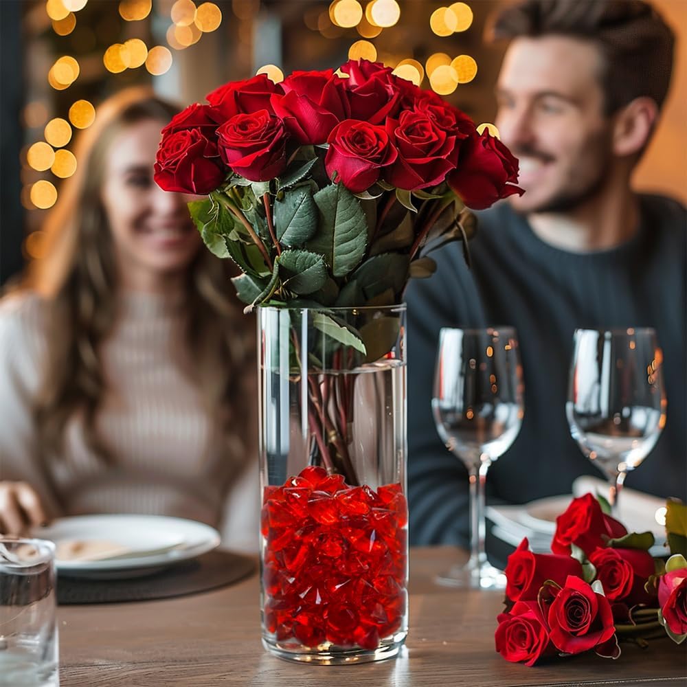 250 PCS Red Acrylic Diamonds Pirate Gems 20 mm,Table Scatter,Wedding Centerpieces,Party Confetti,Fall Decoration,Home Accents Vase Fillers,Arts Crafts,Treasure Chest Hunt Gemstones