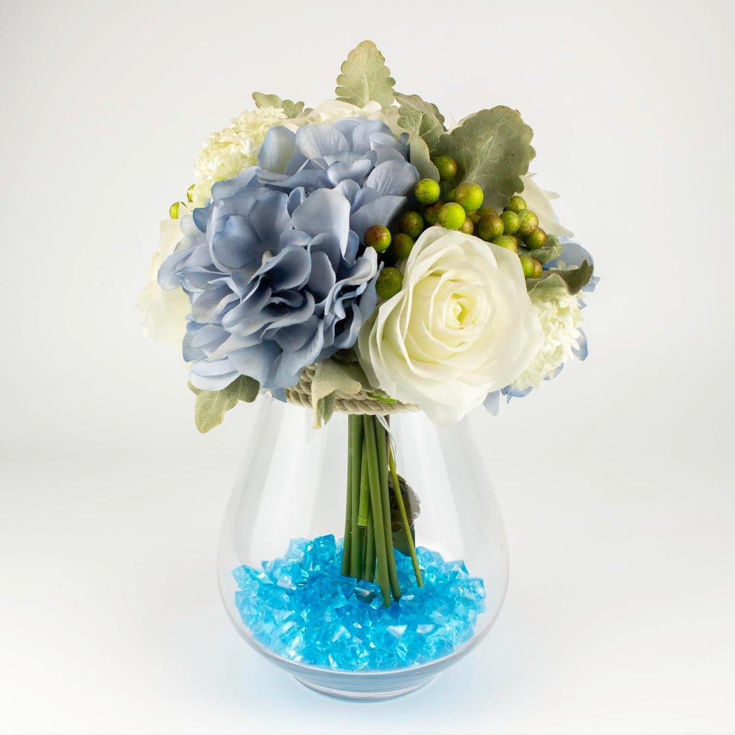 820 PCS Blue Fake Ice,0.43x0.55 Inch,1.1 lbs Acrylic Crystal Gemstones for Decoration, Photography, Vase Filling, and Parties,Non-Toxic and Reusable