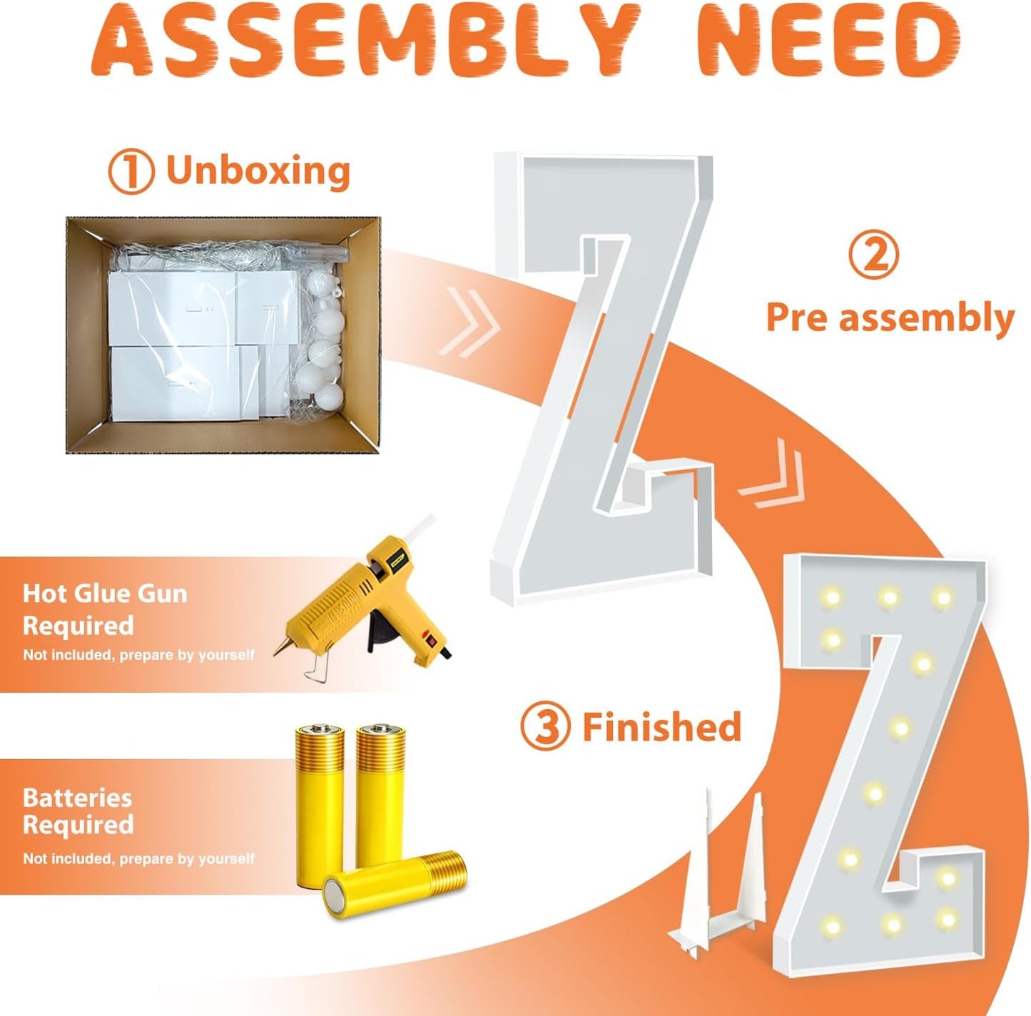 4FT Marquee Light Up Letters, Large Light Up Letters Z, Marquee Letter 3 Feet Tall, Mosaic Lighted Letter for Party Decoration Baby Shower Anniversary Proposal Wedding Decor