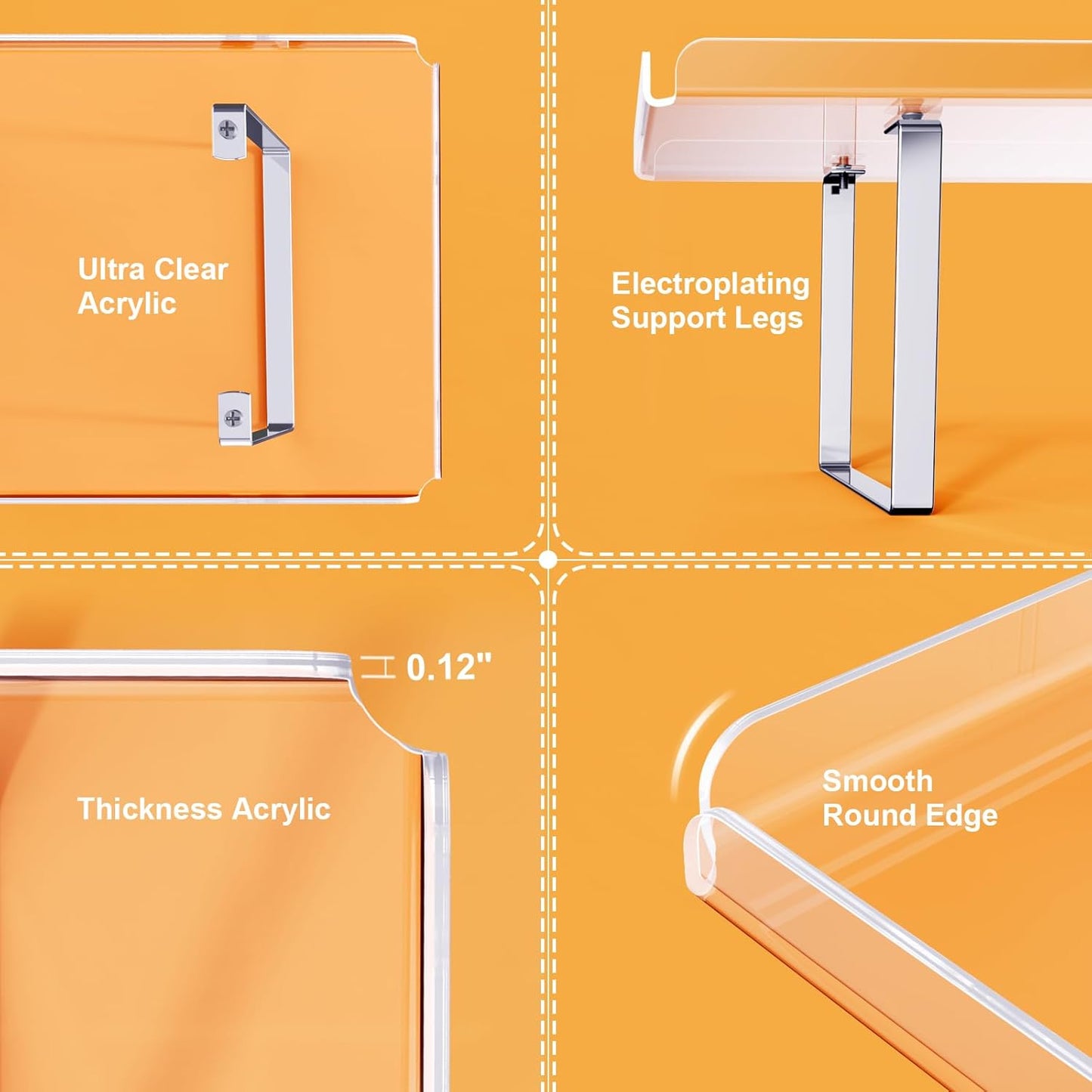 3 Pieces Cupcake Stand Holder, Clear Acrylic Dessert Table Display Set with Iron Support Legs for Birthday Candy Bar Décor Weddings, Parties Events