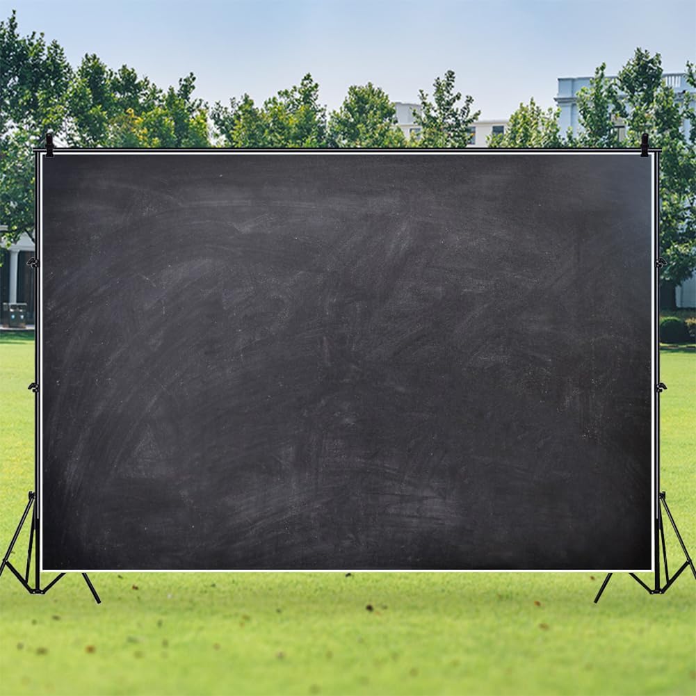 Renaiss 9x6ft Blank Blackboard Backdrop for Photoshoot Man Woman Portrait DIY Chalkboard Photography Background Back to School Banner School Season Photo Booth Props Wedding Teachers` Day Party Decor