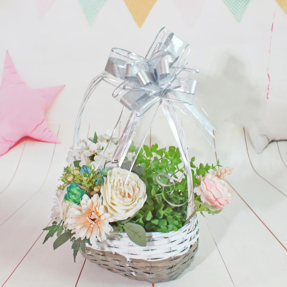 Large Bows for Gift Wrapping, Big Bow for Present, Wedding Decor, Christmas Gifts Decoration for Man, Birthdays, Valentine's Day, Anniversary(Sliver, 8 inches, 10 PCS)