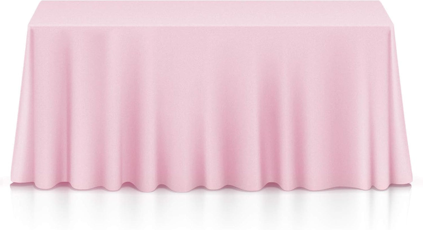 Lann's Linens - 10 Premium 90" x 132" Tablecloths for Wedding/Banquet/Restaurant - Rectangular Polyester Fabric Table Cloths - Pink