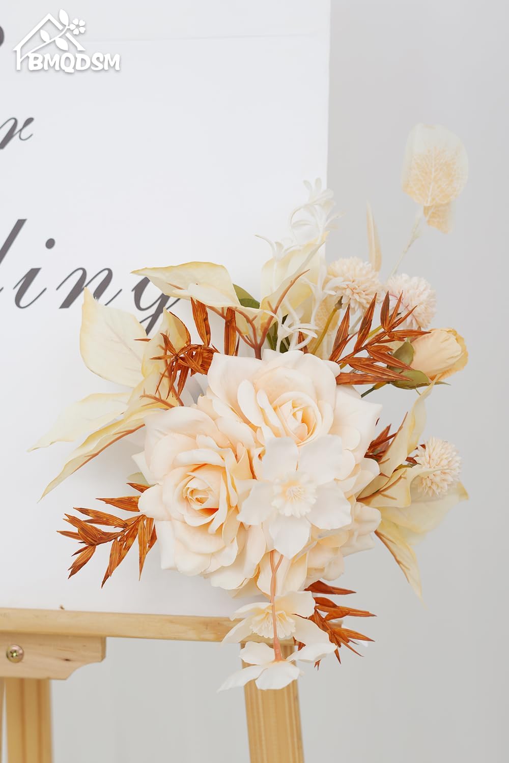 Pack of 2 Faux Flowers,Wedding Arch Flowers,Wisteria Hanging Flowers,Flower Garland Be Suited to Aisle Decorations for Wedding Ceremony(New Champagne)