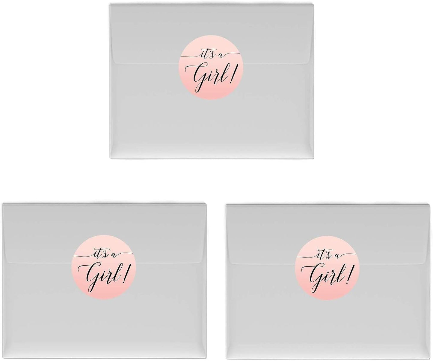 Andaz Press Blush Pink Rose Elegant Party Baby Shower Collection, Small Round Circle Label Stickers, Fits Kisses Chocolates, It's a Girl!, 240-Pack, Favors Decor Envelope Seals