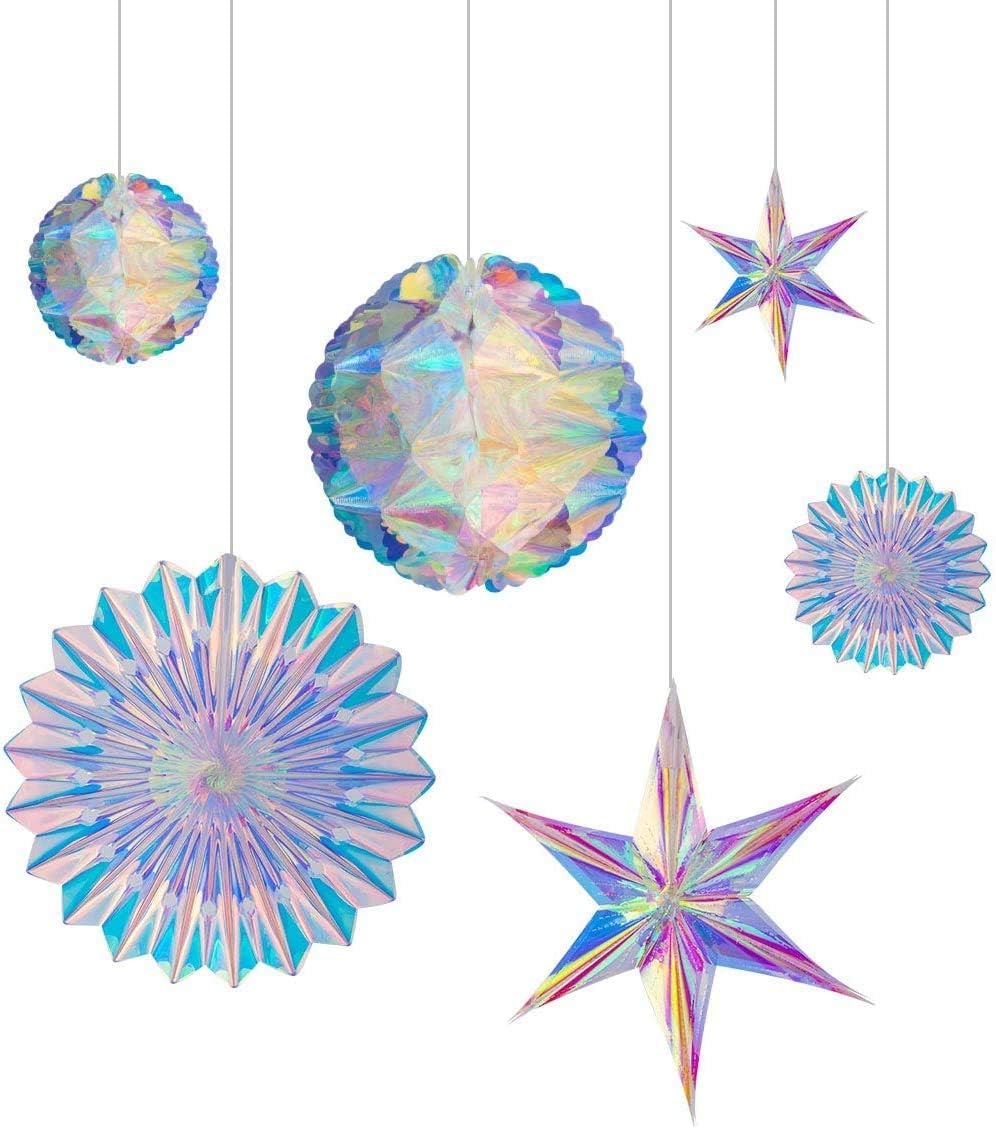 BTSD-home 6pc Iridescent Party Decorations Hanging Decor College Welcome