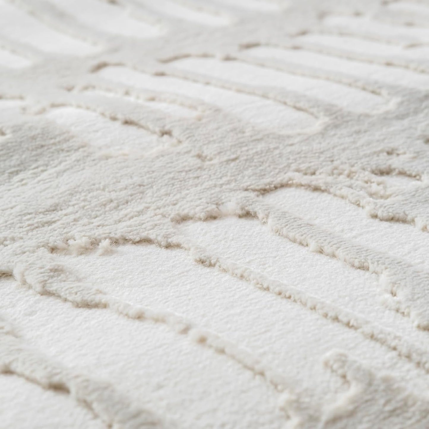 Revival Rugs Shell 2'7"x4'11" Machine Washable Area Rug for Kitchen Bedroom - 100% Recycled Oeko-TEX Certified, Medium Pile, Beige, Cream