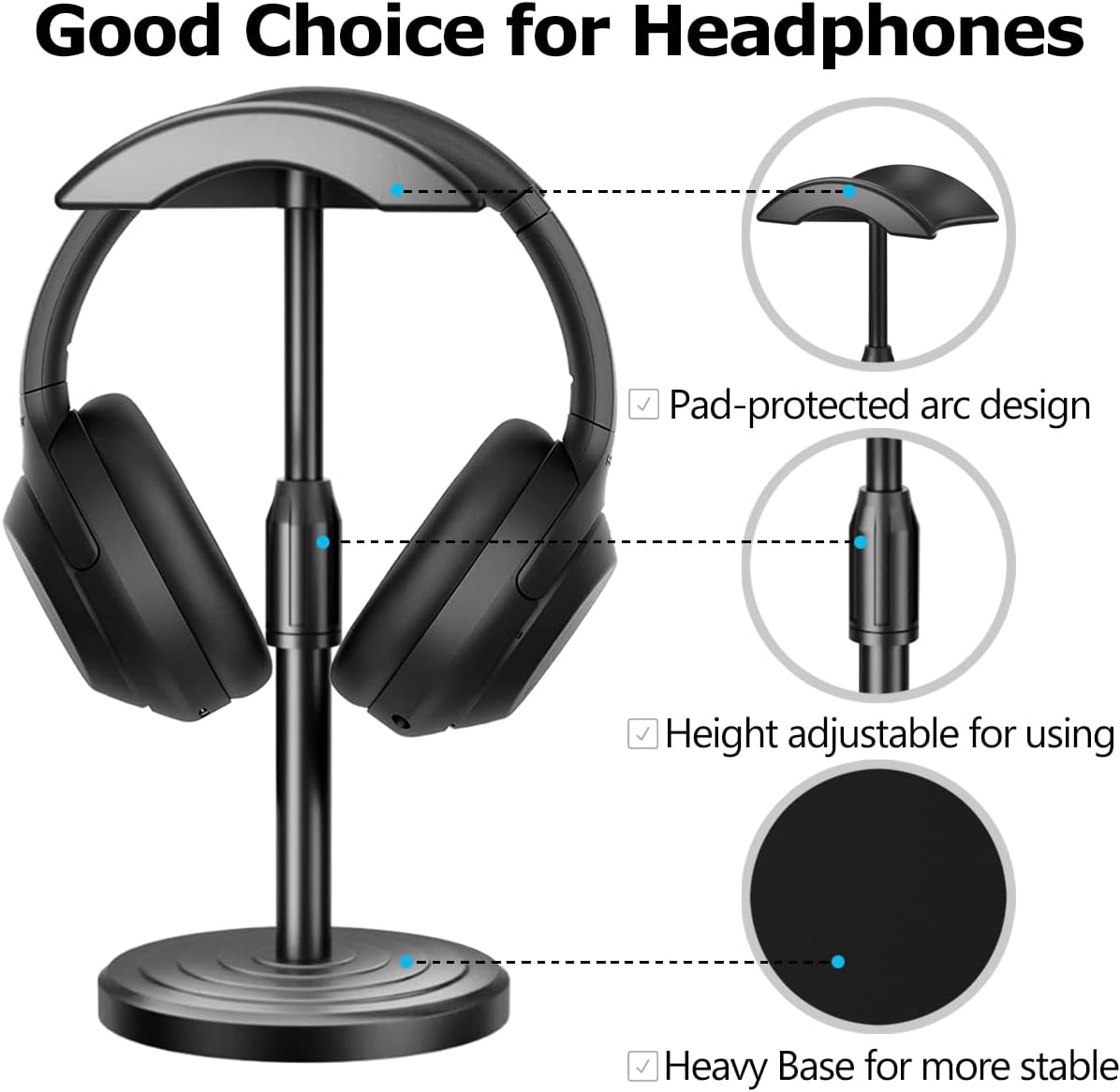 Headphone for Desk Hanger Holder Organizer Keeper Racks Storage Mount Gaming Headset Stand Premium Functional Craftmanship Headset Stand (Plastic)