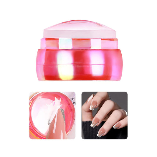 Nail Art Stamper Clear Silicone Nails Stamping Jelly with Scraper Transparent Visible Body DIY Manicure Nail Art Tool For DIY Nail Decor French Nail Manicure